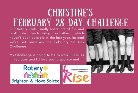 Feb 28 Day Challenge Christine W by Brighton & Hove Soiree Rotary Settlement cover photo