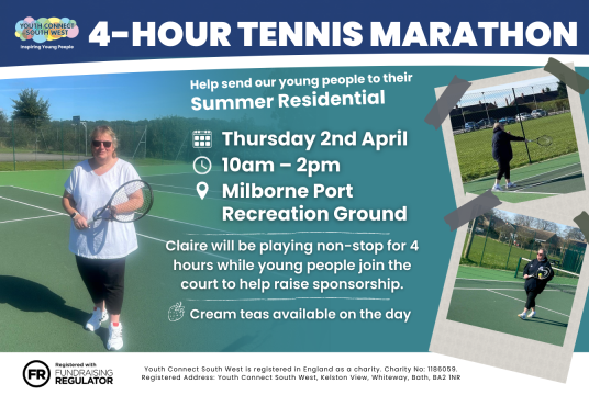 Milborne Port Youth Club Tennis Marathon Fundraiser! by Youth Connect South West cover photo