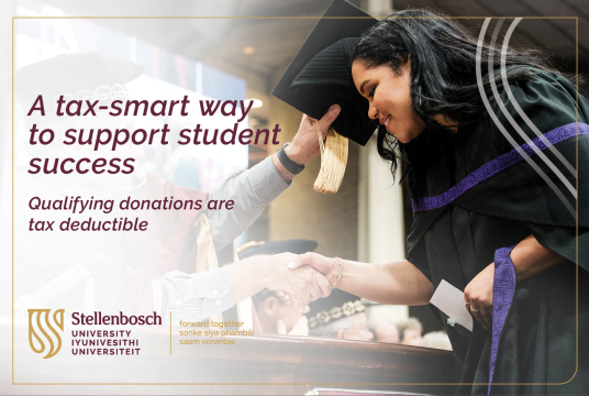 A tax-smart way to support student success by Stellenbosch University SA Foundation UK cover photo